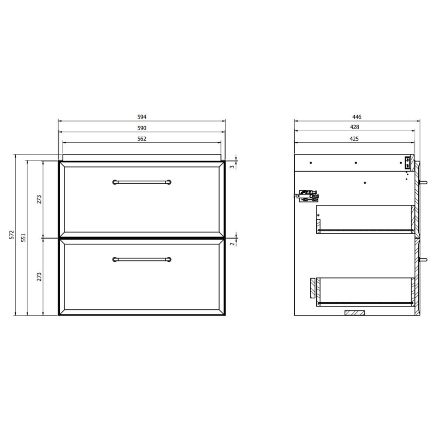 Cersanit S1021-003 - Závěsná koupelnová skříňka pod umyvadlo MILLE 60x45 cm mintová
