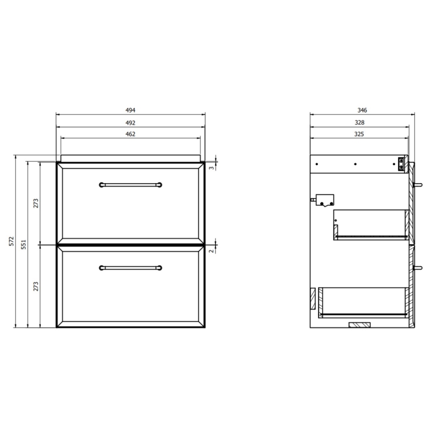 Cersanit S1021-007 - Závěsná koupelnová skříňka pod umyvadlo MILLE SLIM 50x35 cm mintová
