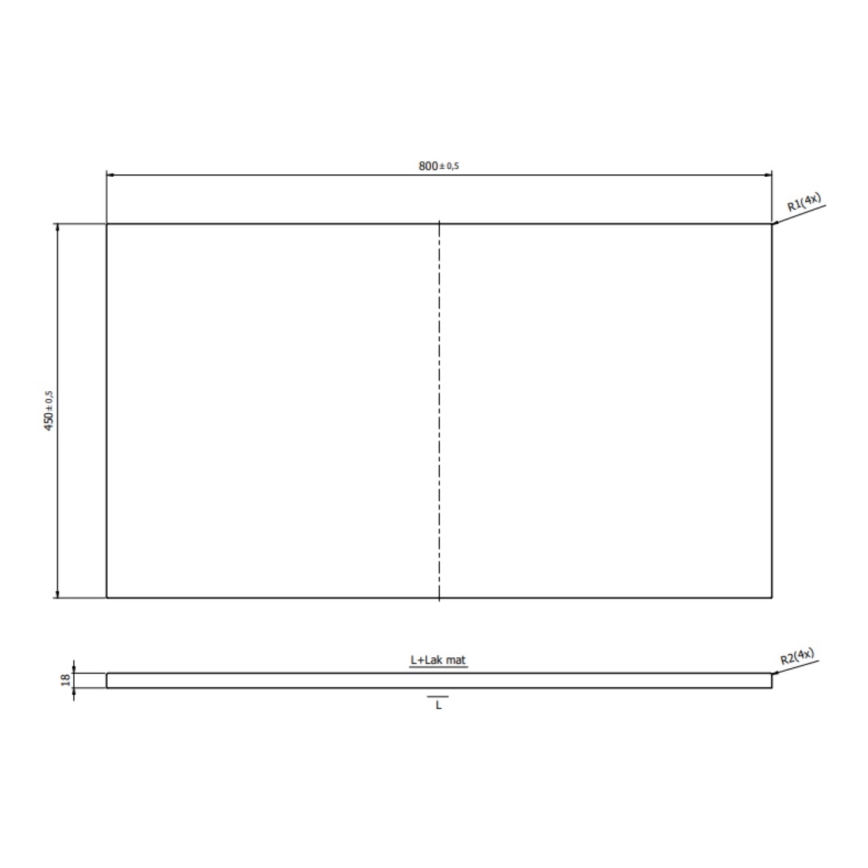 Cersanit S1021-014 - Horní deska k umyvadlovým skříňkám MILLE 80x45 cm černá