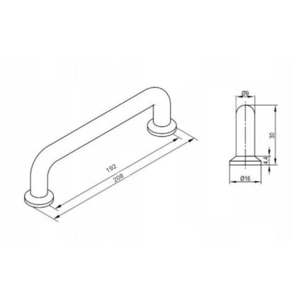 Cersanit S1021-018 - Madlo k nábytku MILLE 20x3 cm černá