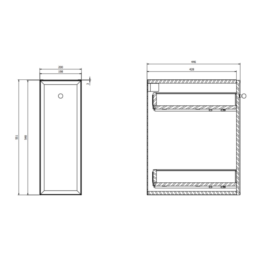 Cersanit S1022-006 - Závěsná koupelnová skříňka MILLE 20x45 cm matná bílá