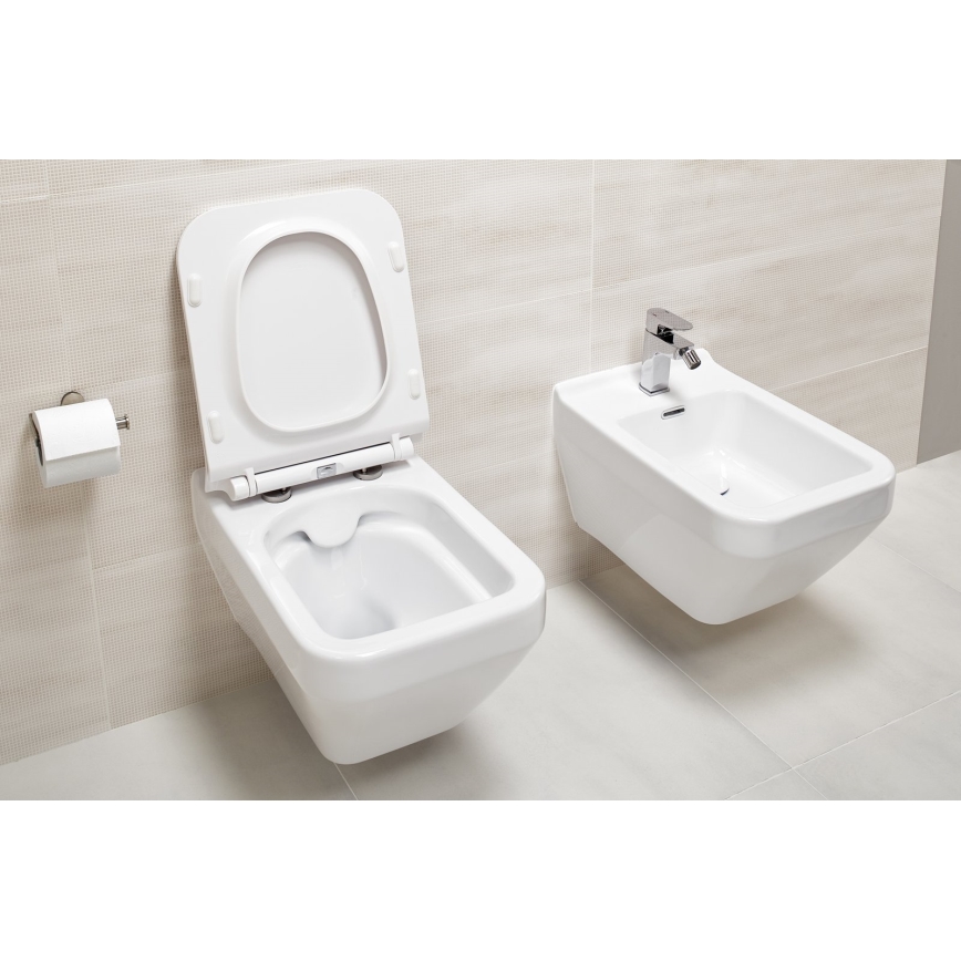 Cersanit S701-213-ECO - Závěsné WC s prkénkem CREA keramika/bílá
