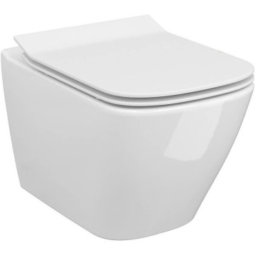 Cersanit S701-405 - Závěsné WC s prkénkem CITY SQUARE keramika/bílá