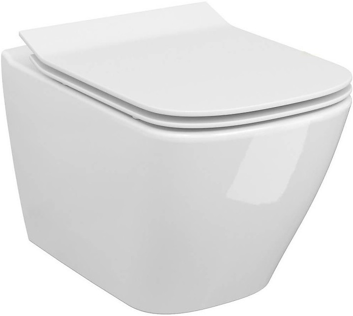 Cersanit S701-405 - Závěsné WC s prkénkem CITY SQUARE keramika/bílá