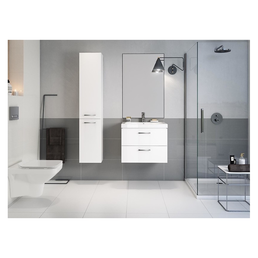 Cersanit S801-149-DSM - Závěsná koupelnová skříňka s umyvadlem ELODY 46x80 cm bílá
