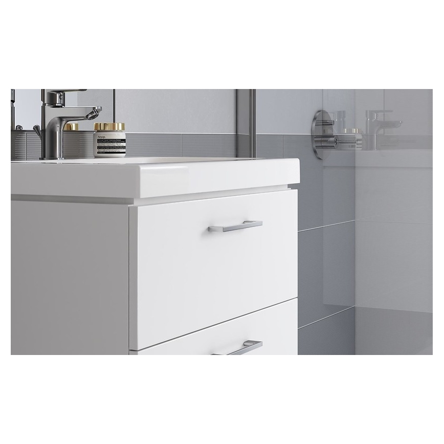 Cersanit S801-149-DSM - Závěsná koupelnová skříňka s umyvadlem ELODY 46x80 cm bílá