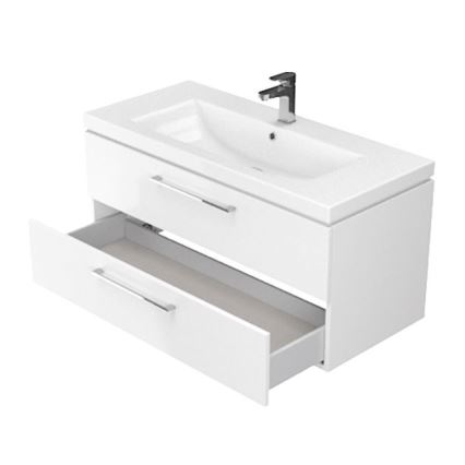 Cersanit S801-149-DSM - Závěsná koupelnová skříňka s umyvadlem ELODY 46x80 cm bílá