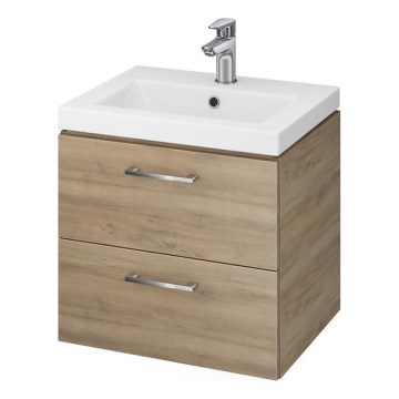Cersanit S801-153-DSM - Závěsná koupelnová skříňka s umyvadlem ELIS 46x50 cm ořech