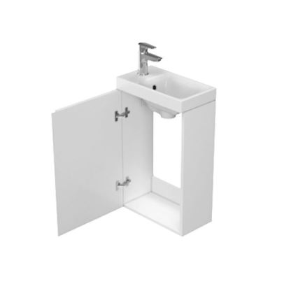 Cersanit S801-218-DSM - Závěsná koupelnová skříňka s umyvadlem MODUO SLIM 40 cm lesklá bílá