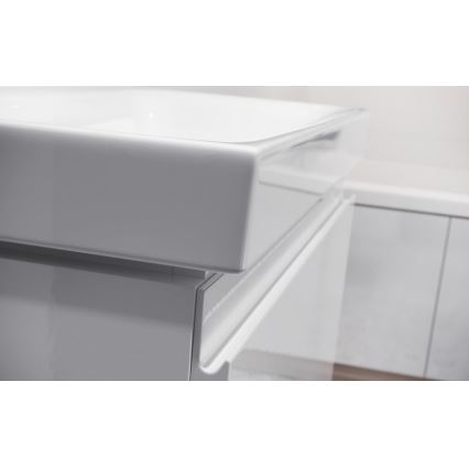 Cersanit S801-221-DSM - Závěsná koupelnová skříňka s umyvadlem MEDDIE 62x80 cm lesklá bílá