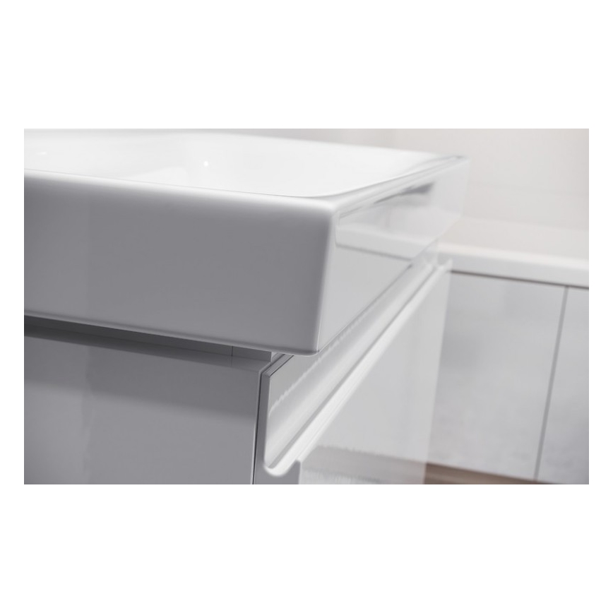 Cersanit S801-221-DSM - Závěsná koupelnová skříňka s umyvadlem MEDDIE 62x80 cm lesklá bílá