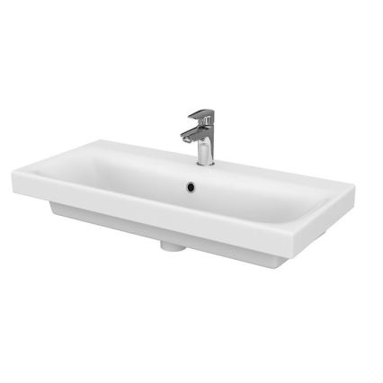 Cersanit S801-221-DSM - Závěsná koupelnová skříňka s umyvadlem MEDDIE 62x80 cm lesklá bílá