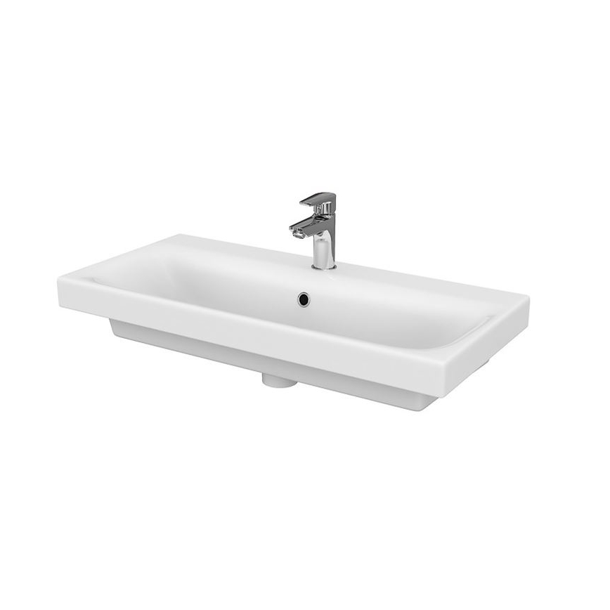 Cersanit S801-221-DSM - Závěsná koupelnová skříňka s umyvadlem MEDDIE 62x80 cm lesklá bílá