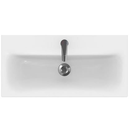 Cersanit S801-221-DSM - Závěsná koupelnová skříňka s umyvadlem MEDDIE 62x80 cm lesklá bílá