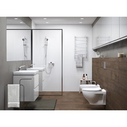 Cersanit S801-223-DSM - Závěsná koupelnová skříňka s umyvadlem MEDDIE 62x60 cm lesklá bílá