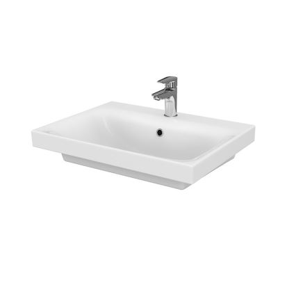 Cersanit S801-223-DSM - Závěsná koupelnová skříňka s umyvadlem MEDDIE 62x60 cm lesklá bílá