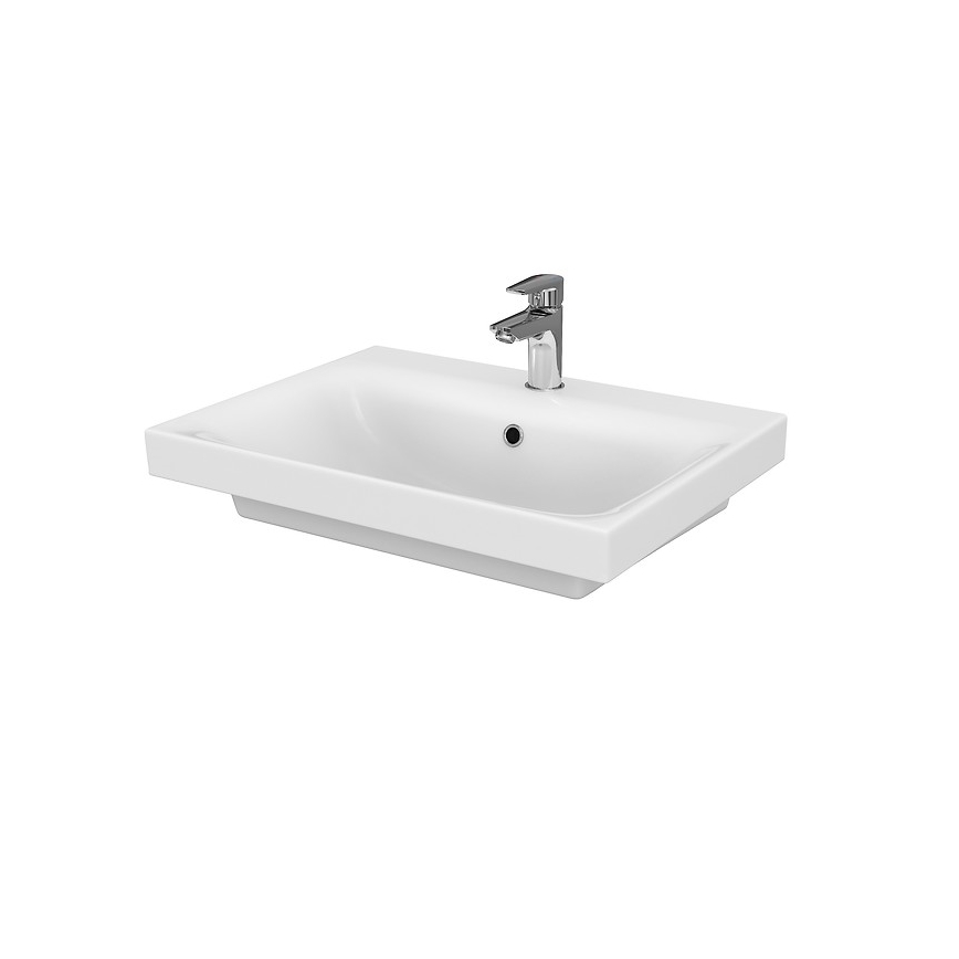 Cersanit S801-223-DSM - Závěsná koupelnová skříňka s umyvadlem MEDDIE 62x60 cm lesklá bílá