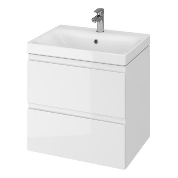 Cersanit S801-223-DSM - Závěsná koupelnová skříňka s umyvadlem MODUO 60x57x45 cm lesklá bílá