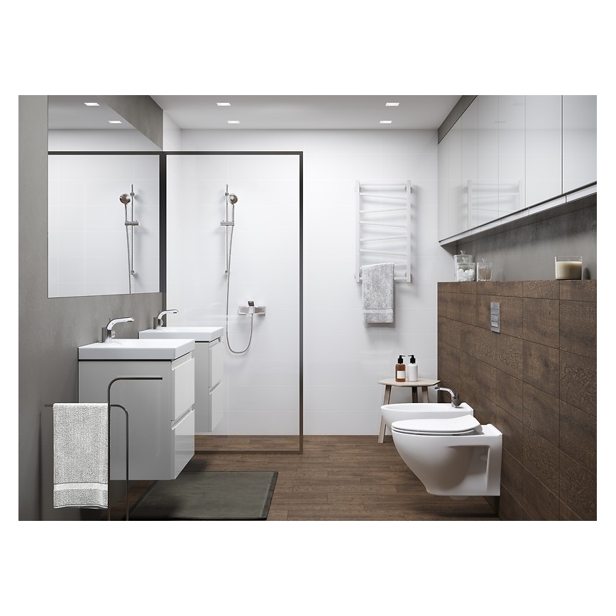 Cersanit S801-225-DSM - Závěsná koupelnová skříňka s umyvadlem MEDA SLIM 62x80 cm lesklá bílá