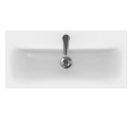 Cersanit S801-225-DSM - Závěsná koupelnová skříňka s umyvadlem MODUO SLIM 62x80 cm lesklá bílá