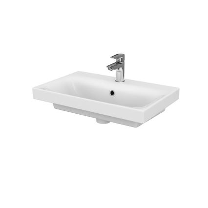 Cersanit S801-227-DSM - Závěsná koupelnová skříňka s umyvadlem MEDA SLIM 62x60 cm lesklá bílá