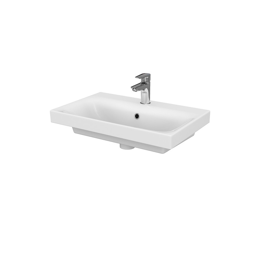 Cersanit S801-227-DSM - Závěsná koupelnová skříňka s umyvadlem MEDA SLIM 62x60 cm lesklá bílá