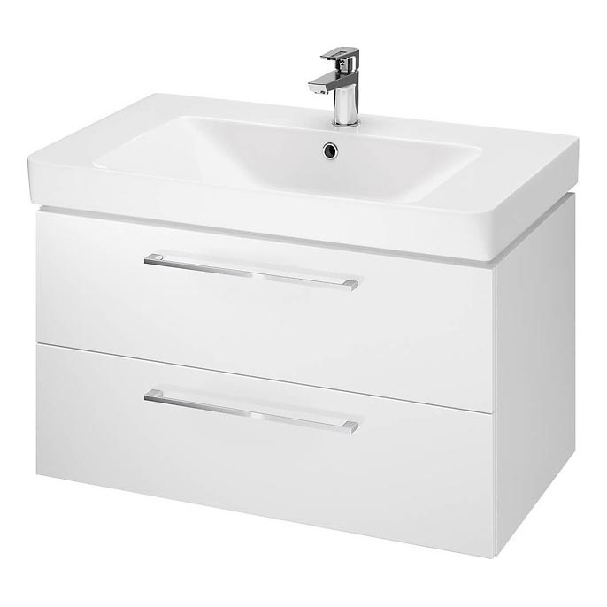 Cersanit S801-338-DSM - Závěsná koupelnová skříňka s umyvadlem ELODY 46x80 cm bílá