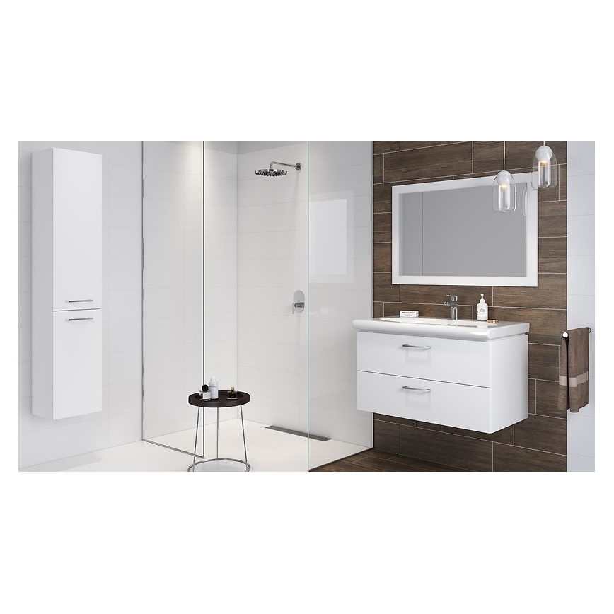 Cersanit S801-338-DSM - Závěsná koupelnová skříňka s umyvadlem ELODY 46x80 cm bílá