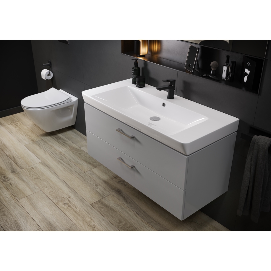 Cersanit S801-338-DSM - Závěsná koupelnová skříňka s umyvadlem ELODY 46x80 cm bílá