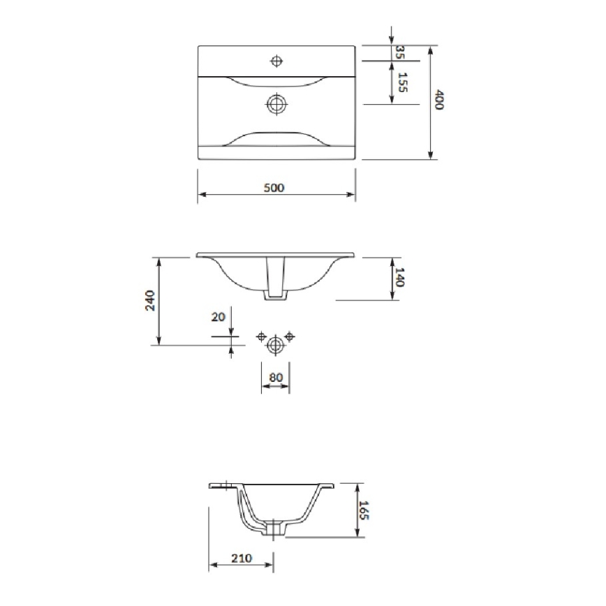 Cersanit S801-456 - Závěsná koupelnová skříňka s umyvadlem NIKO 50x40 cm bílá