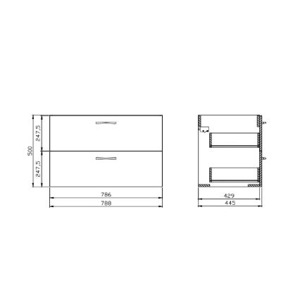 Cersanit S801-539 - Závěsná koupelnová skříňka s umyvadlem NIKO 80x45 cm ořech