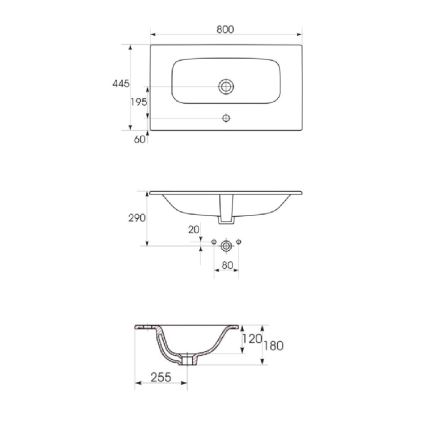 Cersanit S801-539 - Závěsná koupelnová skříňka s umyvadlem NIKO 80x45 cm ořech