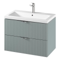 Cersanit S801-540 - Závěsná koupelnová skříňka s umyvadlem TIRSO 80x60x45 cm mintová