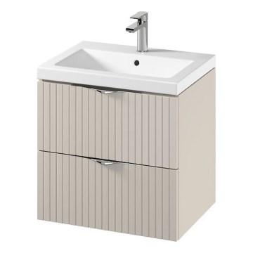 Cersanit S801-541 - Závěsná koupelnová skříňka s umyvadlem TIRSO 60x60x45 cm béžová