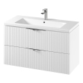 Cersanit S801-542 - Závěsná koupelnová skříňka s umyvadlem TIRSO 100x60x45 cm bílá