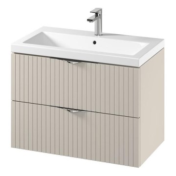 Cersanit S801-543 - Závěsná koupelnová skříňka s umyvadlem TIRSO 80x60x45 cm béžová