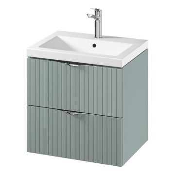 Cersanit S801-544 - Závěsná koupelnová skříňka s umyvadlem TIRSO 60x60x45 cm mintová