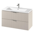 Cersanit S801-548 - Závěsná koupelnová skříňka s umyvadlem TIRSO 100x60x45 cm béžová