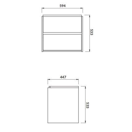 Cersanit S924-008 - Závěsná koupelnová skříňka pod umyvadlo CREA 59,4x44,7 cm dub