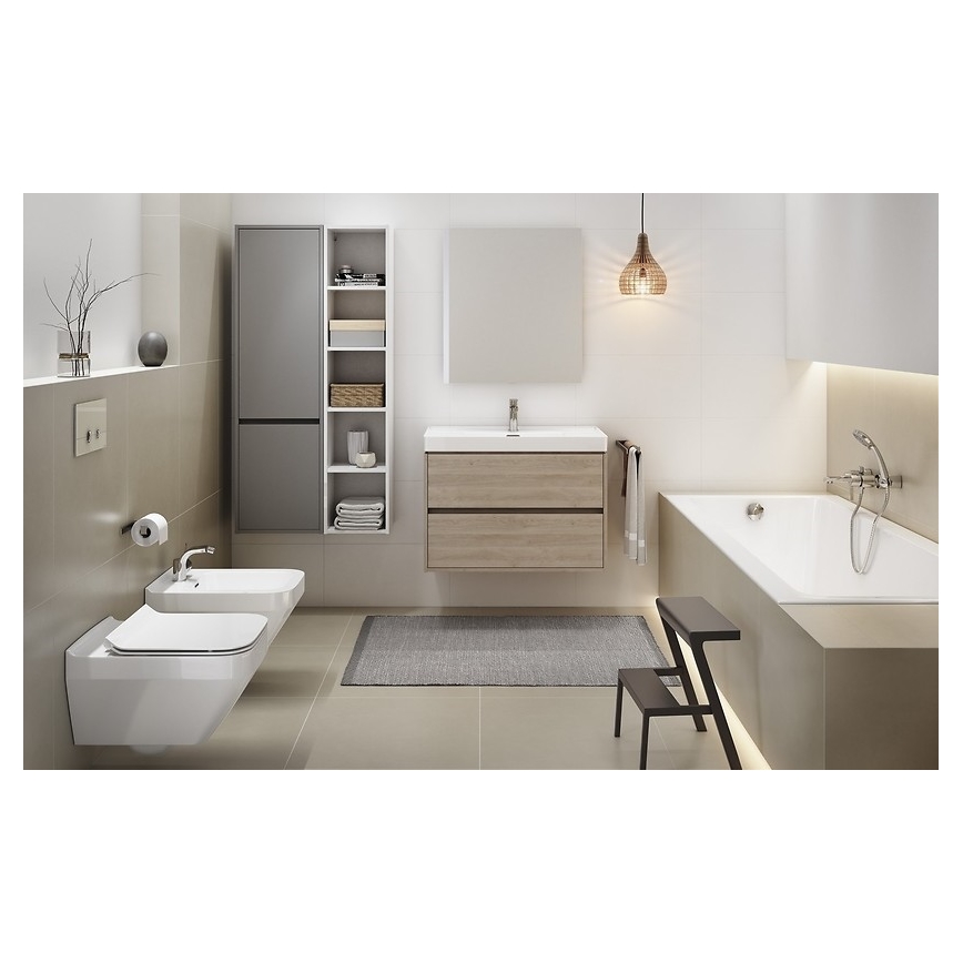 Cersanit S924-008 - Závěsná koupelnová skříňka pod umyvadlo CREA 60x54x45 cm dub