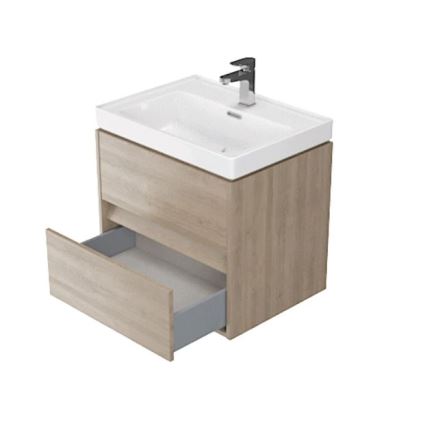 Cersanit S924-008 - Závěsná koupelnová skříňka pod umyvadlo CREA 60x54x45 cm dub