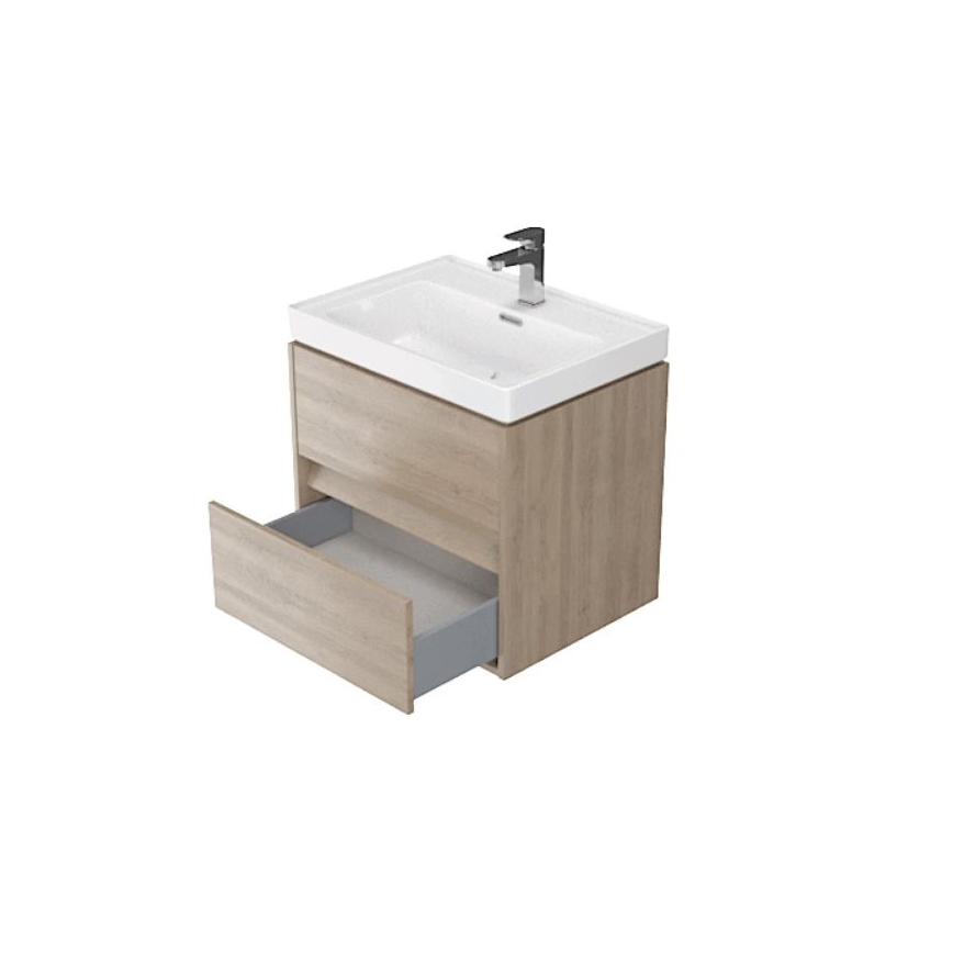 Cersanit S924-008 - Závěsná koupelnová skříňka pod umyvadlo CREA 60x54x45 cm dub