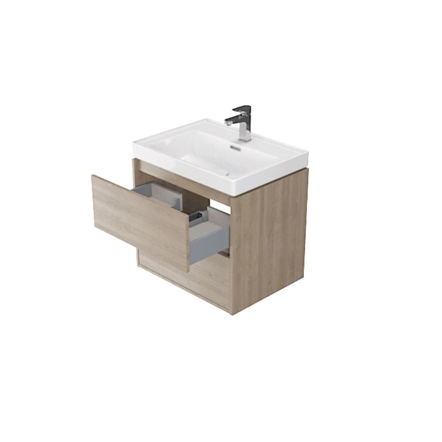 Cersanit S924-008 - Závěsná koupelnová skříňka pod umyvadlo CREA 60x54x45 cm dub
