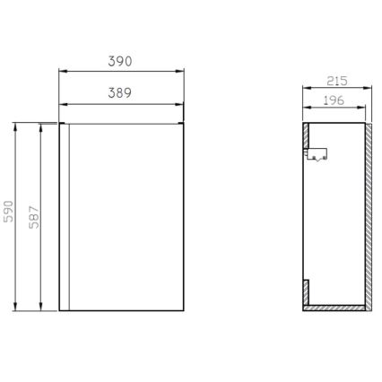 Cersanit S929-014 - Koupelnová skříňka pod umyvadlo MEDDIE 59x39 cm lesklá bílá