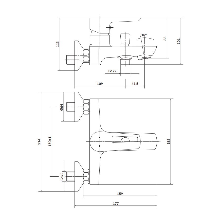 Cersanit S951-006 - Vanová baterie MILLE lesklý chrom