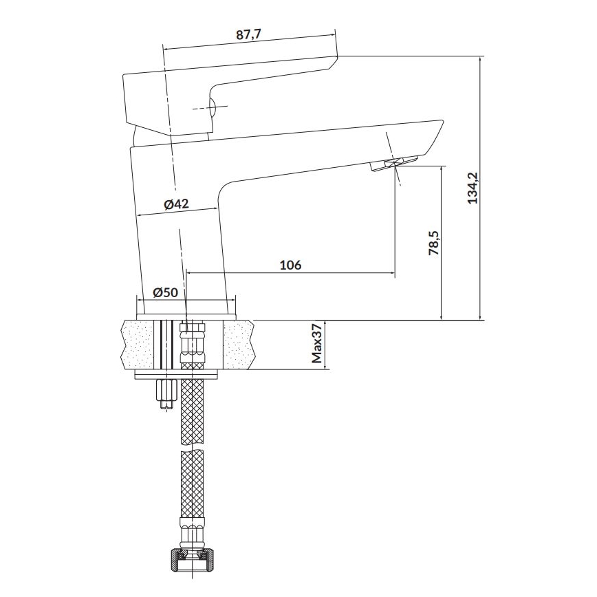 Cersanit S951-045 - Umyvadlová baterie MILLE 13,4 cm lesklý chrom + výpusť