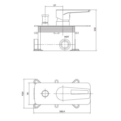 Cersanit S951-342 - Sprchová baterie pro podomítkovou instalaci MILLE lesklý chrom
