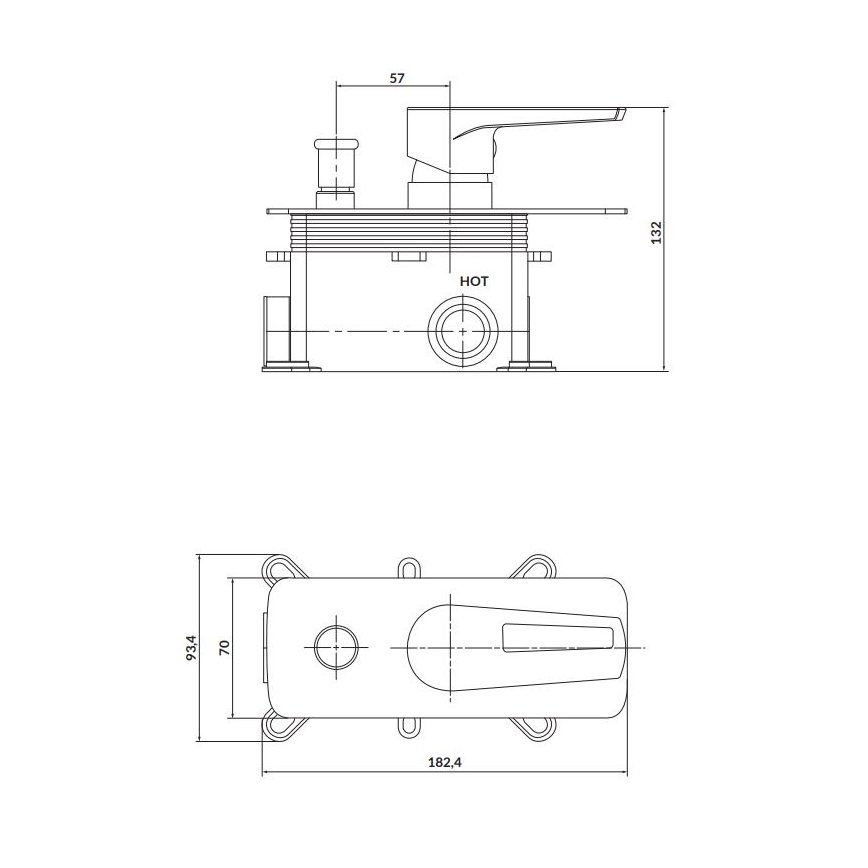 Cersanit S951-342 - Sprchová baterie pro podomítkovou instalaci MILLE lesklý chrom