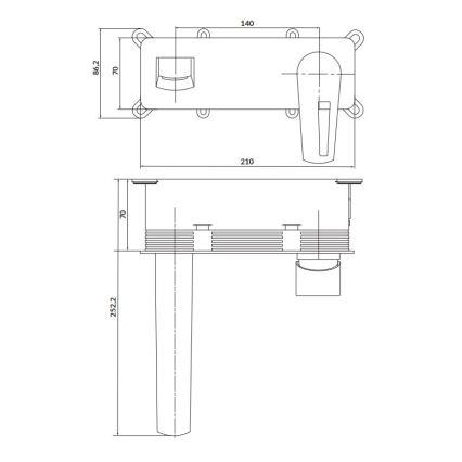 Cersanit S951-357 - Vanová baterie pro podomítkovou instalaci MILLE lesklý chrom + výpusť