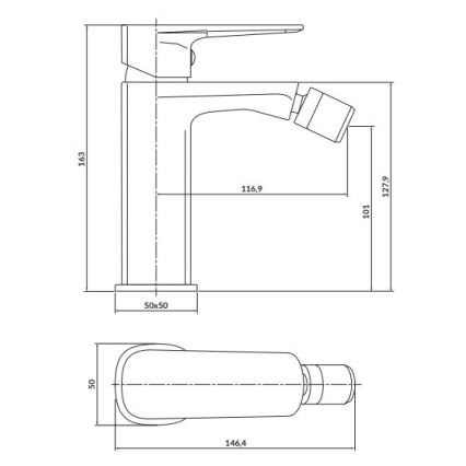 Cersanit S951-380 - Bidetová baterie LARGA lesklý chrom
